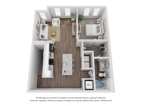 A1 Floorplan 938 SFT